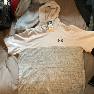 Heathered Grey And Grey Hoodie size Large